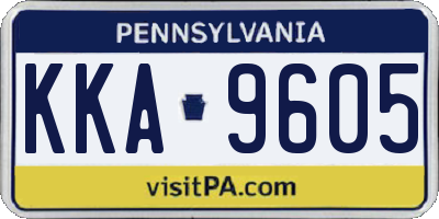 PA license plate KKA9605