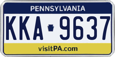 PA license plate KKA9637