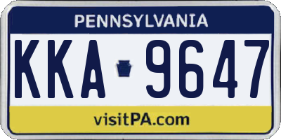 PA license plate KKA9647