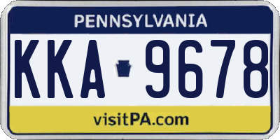 PA license plate KKA9678