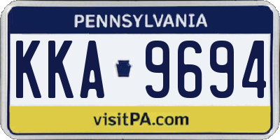 PA license plate KKA9694