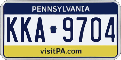 PA license plate KKA9704