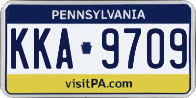 PA license plate KKA9709