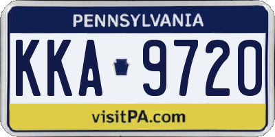 PA license plate KKA9720