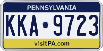 PA license plate KKA9723