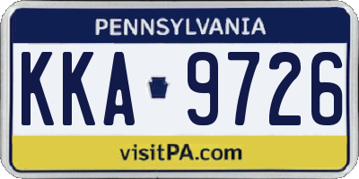 PA license plate KKA9726