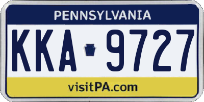 PA license plate KKA9727
