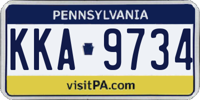 PA license plate KKA9734
