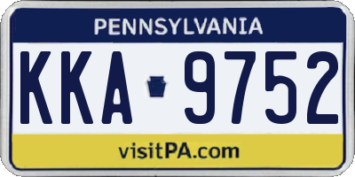 PA license plate KKA9752