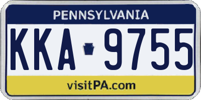 PA license plate KKA9755