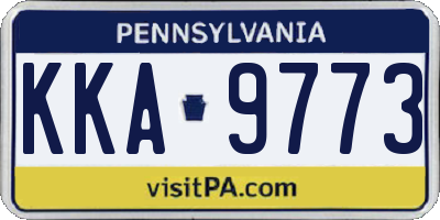 PA license plate KKA9773