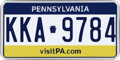 PA license plate KKA9784