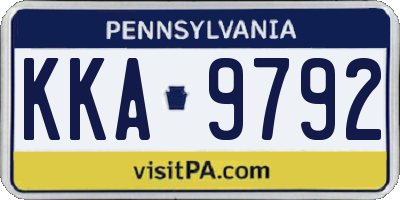 PA license plate KKA9792