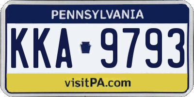 PA license plate KKA9793