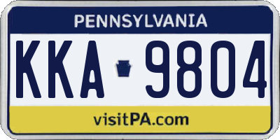 PA license plate KKA9804