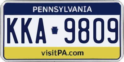 PA license plate KKA9809