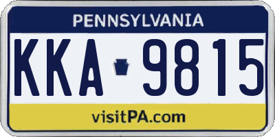 PA license plate KKA9815
