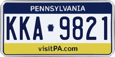 PA license plate KKA9821