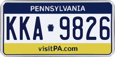 PA license plate KKA9826