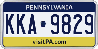 PA license plate KKA9829