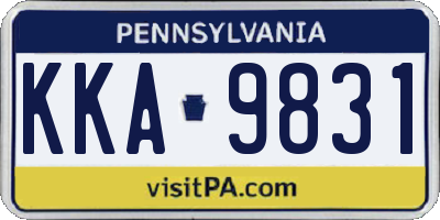 PA license plate KKA9831