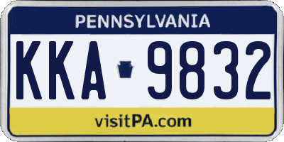 PA license plate KKA9832