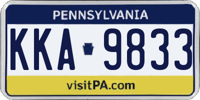 PA license plate KKA9833