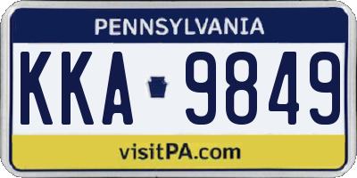 PA license plate KKA9849