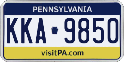 PA license plate KKA9850