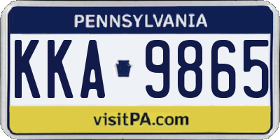 PA license plate KKA9865