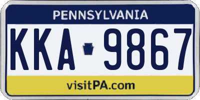 PA license plate KKA9867