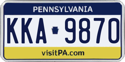 PA license plate KKA9870