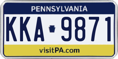PA license plate KKA9871