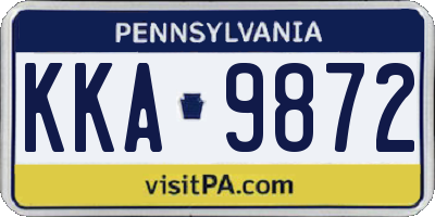 PA license plate KKA9872