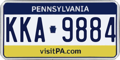 PA license plate KKA9884