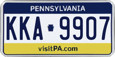 PA license plate KKA9907