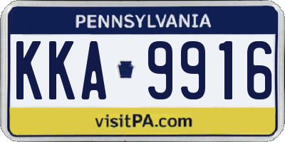 PA license plate KKA9916
