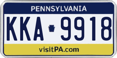 PA license plate KKA9918