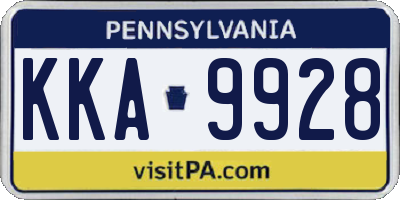 PA license plate KKA9928