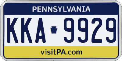 PA license plate KKA9929