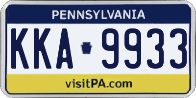 PA license plate KKA9933