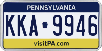 PA license plate KKA9946