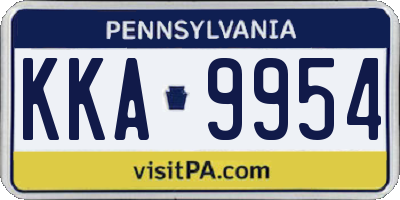 PA license plate KKA9954