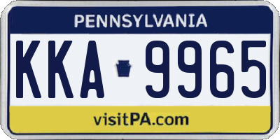 PA license plate KKA9965