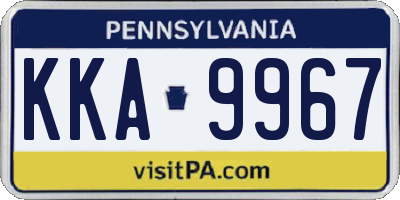 PA license plate KKA9967