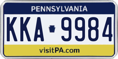 PA license plate KKA9984