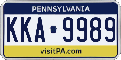 PA license plate KKA9989