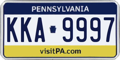 PA license plate KKA9997