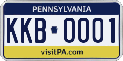 PA license plate KKB0001