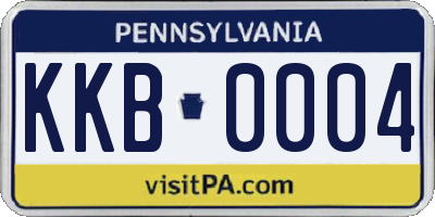 PA license plate KKB0004